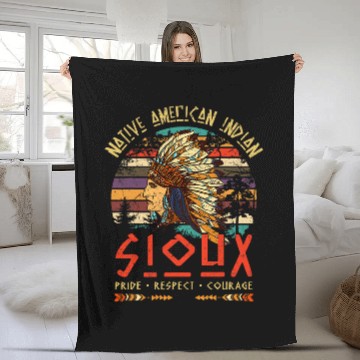Discover Sioux Native American Indian Pride Indigenous Tribe Zip Fleece Blankets
