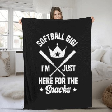 Discover Softball Gigi Im Just Here for the snacks Baseball Cute Fleece Blankets
