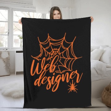 Discover Web Designer Spider Halloween 21 Fleece Blankets