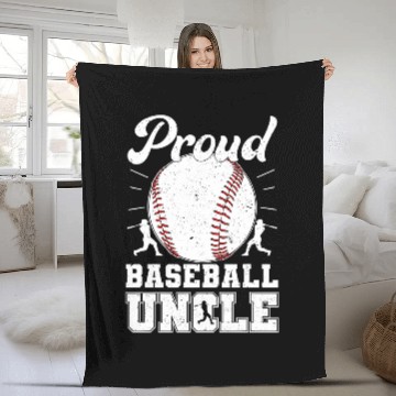 Discover Proud Baseball Uncle Of A Baseball Player Uncle Zip Fleece Blankets