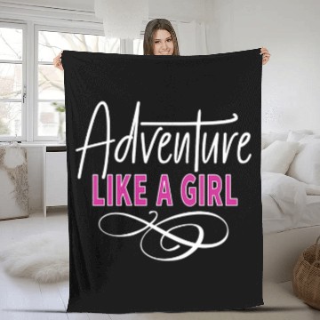 Discover Womens Adventure like a girl Baseball Tees Fleece Blankets