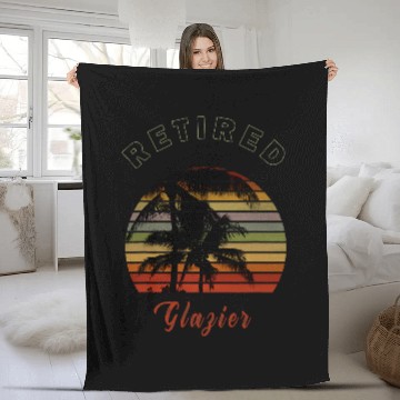 Discover Retired Glazier Retirement Gift Beach Baseball Tees Fleece Blankets