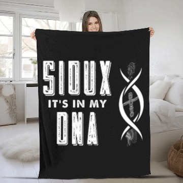 Discover Sioux Native American DNA Roots Indian Pride Fleece Blankets