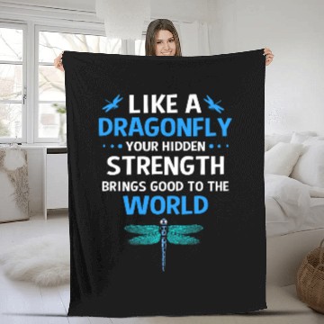 Discover Wisdom Quotes Inspirational Dragonfly Fleece Blankets