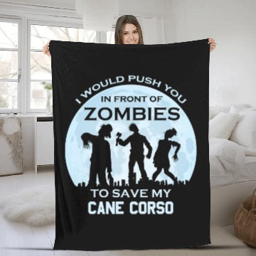 Discover Funny Zombie Halloween Pet Cane Corso Fleece Blankets