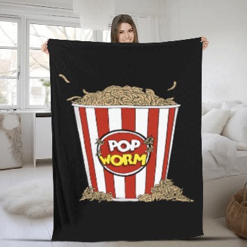 Discover Pop Worm Horror Popcorn Basket Fleece Blankets