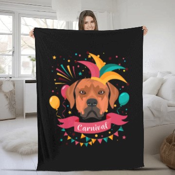 Discover Rhodesian Ridgeback carnivals Madi Gras Fleece Blankets