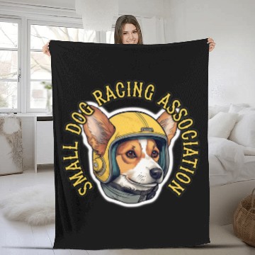 Discover Welsh Corgi Racing 2Dog Race Fleece Blankets