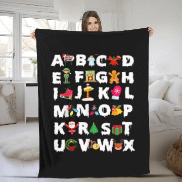 Discover thanksgiving abc alphabet turkey day fall teache Fleece Blankets