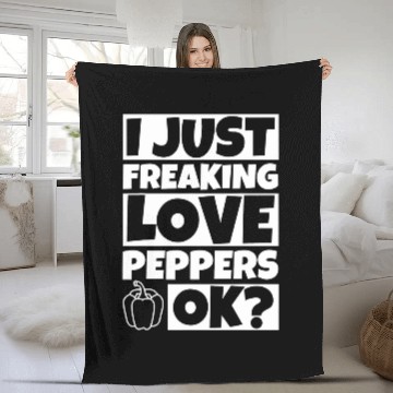 Discover Pepper Lover Funny Peppers Humor Gift Fleece Blankets