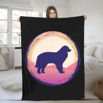Discover Pyrenean Mountain Dog Retro 37 Fleece Blankets
