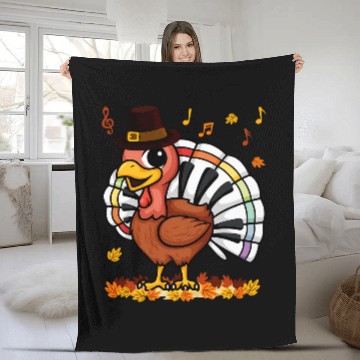 Discover Piano turkey music teacher Fleece Blankets