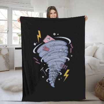 Discover Storm Chaser Tornado Chasing Hurricane Meteorologist Grunge Fleece Blankets