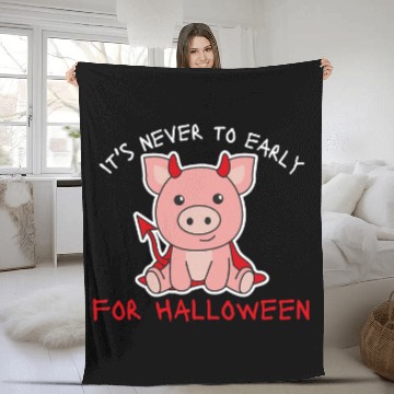 Discover Pig Halloween Pig Cute Devil Halloween Fleece Blankets