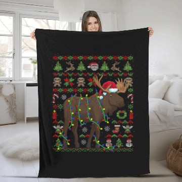 Discover Ugly Christmas Moose Sweden Baseball Tees Fleece Blankets