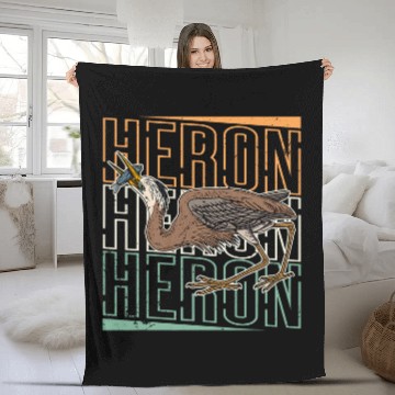 Discover Heron water wildlife birdwatching birder biologist binocular 10 Fleece Blankets