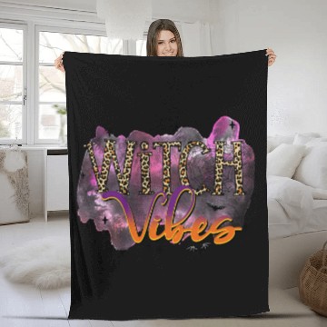 Discover Witch Vides Spider Bat Graphic Halloween Zip Fleece Blankets
