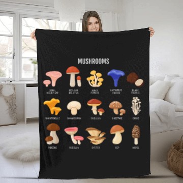 Discover Mushroom Identification Chart 2 Fleece Blankets