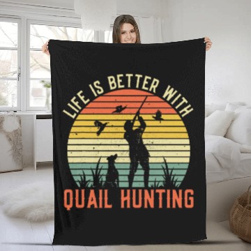 Discover vintages Small Bird Game Hunting And Quail Hunter Zip Fleece Blankets