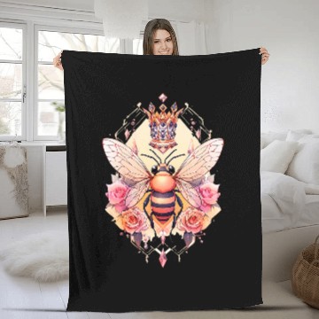 Discover Queen bee and Honey Beekeeper Beekeeping 6 Fleece Blankets
