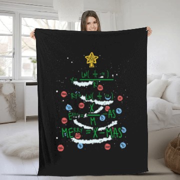 Discover Merry xmass Christmas Tree Lover Teaching Staff Math Students 24 Zip Fleece Blankets