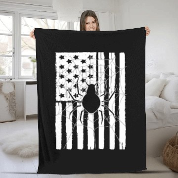 Discover USA American Flag Spider Theme Idea For Insect Lovers Fleece Blankets