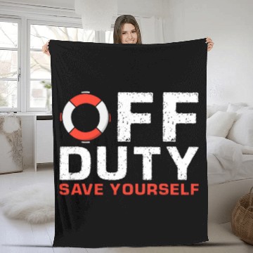 Discover Off Duty Save Yourself Lifeguard Baseball Tees Fleece Blankets