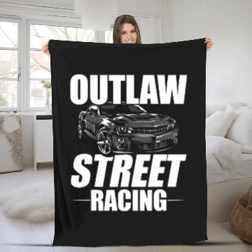 Discover Outlaw Street Racing Funny Drag Racing 21 Fleece Blankets