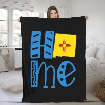 Discover homes New Mexico in Art Block Letters Fleece Blankets