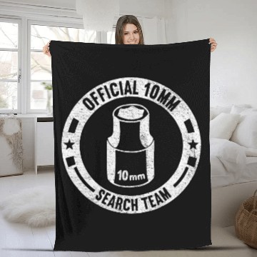 Discover Official 10mm Socket Search Team Car Guy Meme Funny Mechanic Fleece Blankets