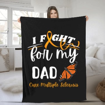 Discover MS Multiple Sclerosis Awareness Dad Cure Monarch Butterfly Baseball Tees Fleece Blankets
