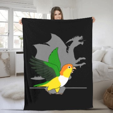 Discover White Bellied Caique Dragon Shadow Funny Screaming Parrot Baseball Tees Fleece Blankets