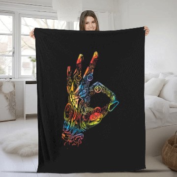 Discover Robot Robotics Engineer Tie Dye 80s 90s Fleece Blankets