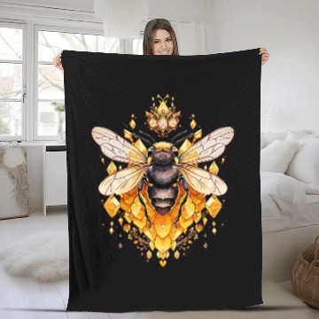 Discover Queen bee and Honey Beekeeper Beekeeping 8 Zip Fleece Blankets