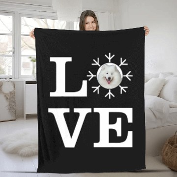 Discover Dog Samoyed Love Snowflake Dog Samoyed Fleece Blankets