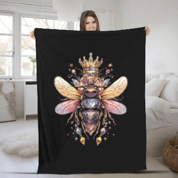 Discover Queen bee and Honey Beekeeper Beekeeping 11 Fleece Blankets
