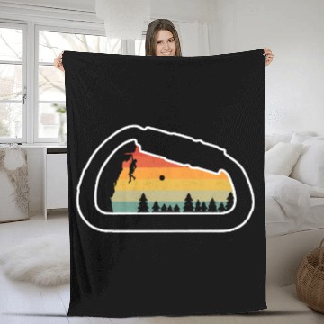 Discover Rock Climbing Clip Zip Fleece Blankets