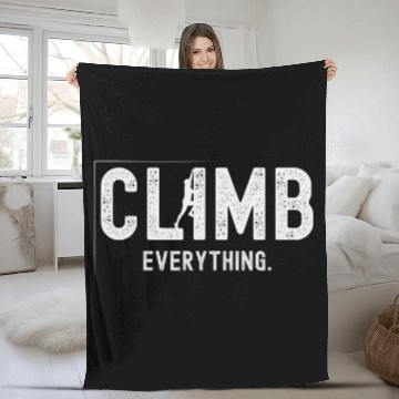 Discover Rock Climbing Climb Everything Climber Bouldering Zip Fleece Blankets