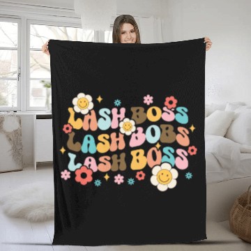 Discover Lash Babe Boss Hustler Artist Tech Eyelash Extention 1 Zip Fleece Blankets