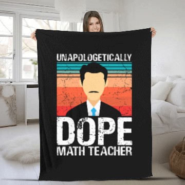 Discover Mens Math Teacher Unapologetically Dope Pride Afro Mathematic Fleece Blankets