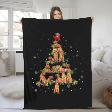 Discover Rhodesian Ridgeback Christmas Tree XMas Zip Fleece Blankets