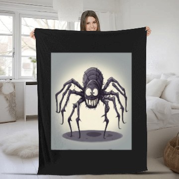 Discover Web Spin Terrifying Spider Cartoon Design Fleece Blankets