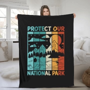 Discover Protect Our National Park Camping Hiking Outdoors Baseball Tees Fleece Blankets