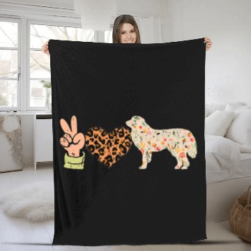 Discover Peace Love Great Pyrenees great pyrenees Fleece Blankets