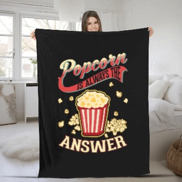 Discover Popcorn is always the answer Movie Theater Popcorn Fleece Blankets