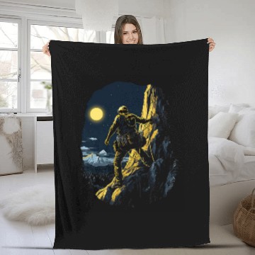 Discover Rock Climbing Mountain Climber Hiker Boulder Bouldering Fleece Blankets