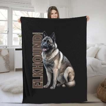 Discover Norwegian Elkhound Watercolor Fleece Blankets