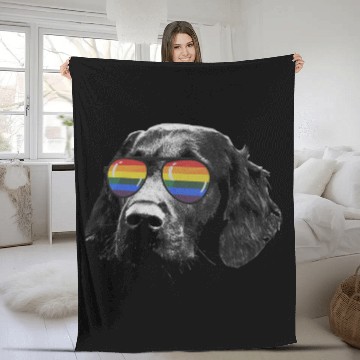 Discover Pride Month Flatcoated Retriever Rainbow Flag Baseball Tees Fleece Blankets