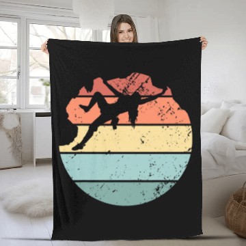 Discover Retro Style Rock Climbing vintages Bouldering Climber Fleece Blankets
