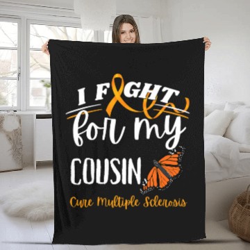 Discover MS Multiple Sclerosis Awareness T Cure MS Butterfly Cousin Zip Fleece Blankets
